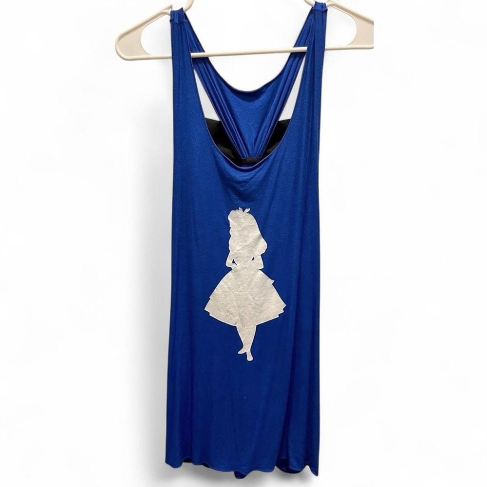 Royal blue Alice in Wonderland tank top with bow